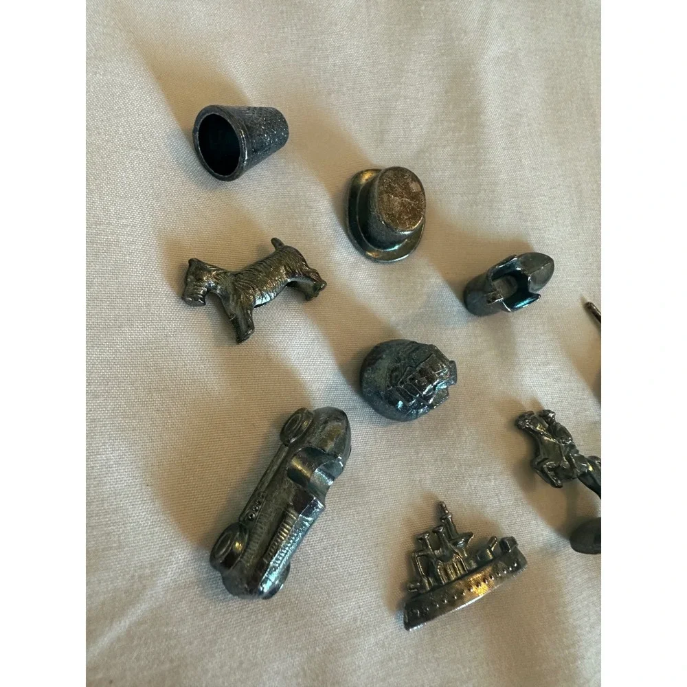 Vintage Monopoly Game‎ Tokens Metal Replacement Pieces Set of 9 Silver Tone